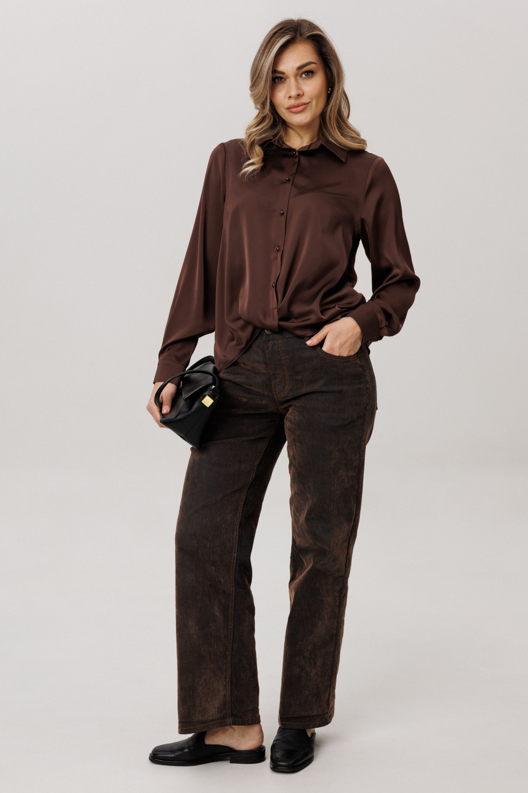 Блузка ANELLI LAUREL 1663 горький шоколад - фото 2