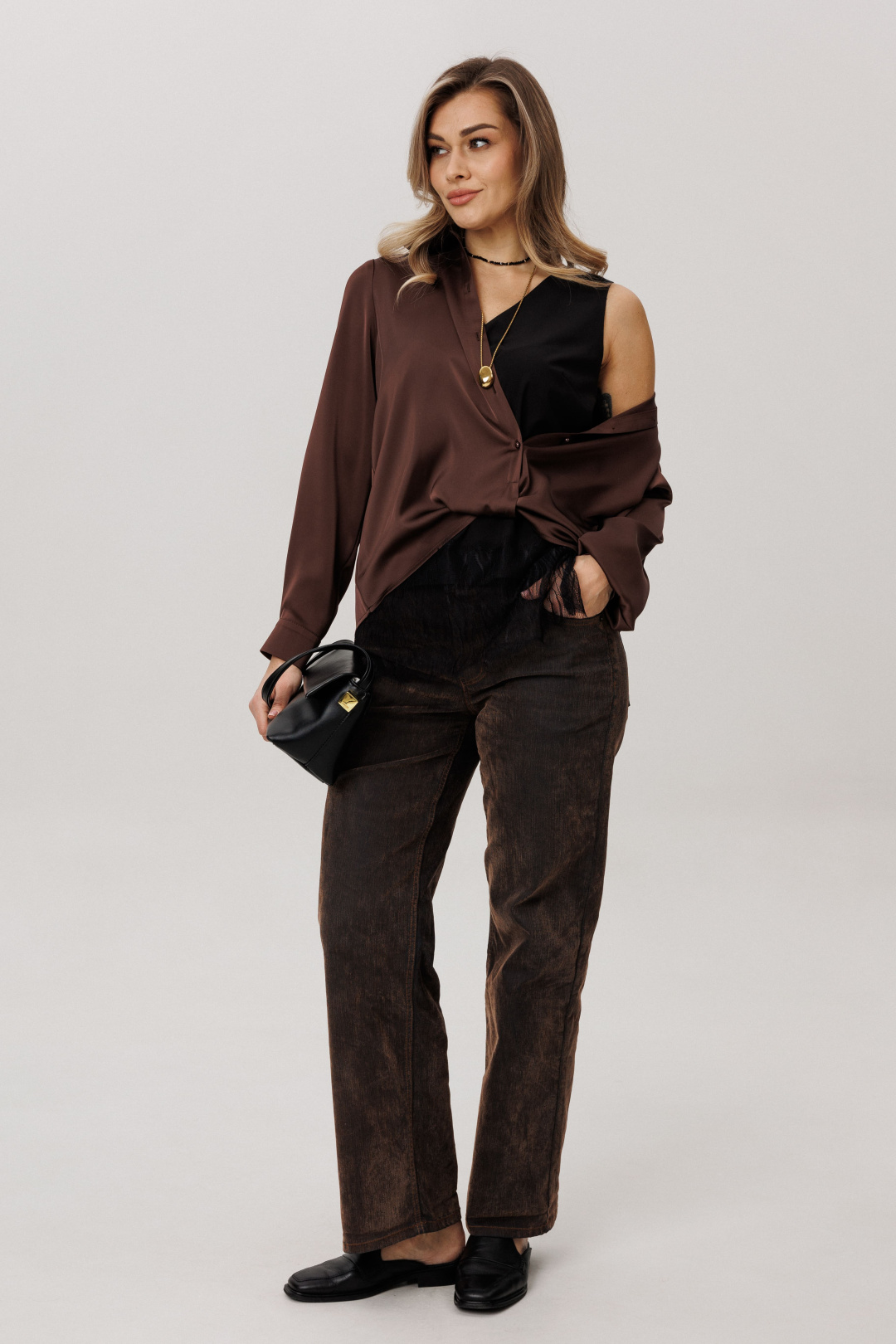 Блузка ANELLI LAUREL 1663 горький шоколад - фото 4
