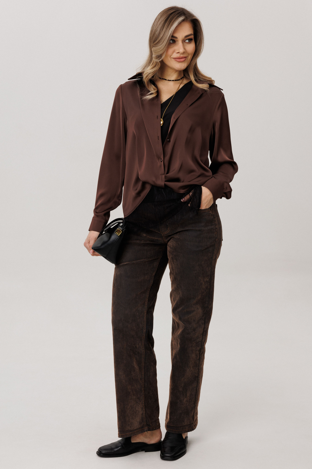 Блузка ANELLI LAUREL 1663 горький шоколад