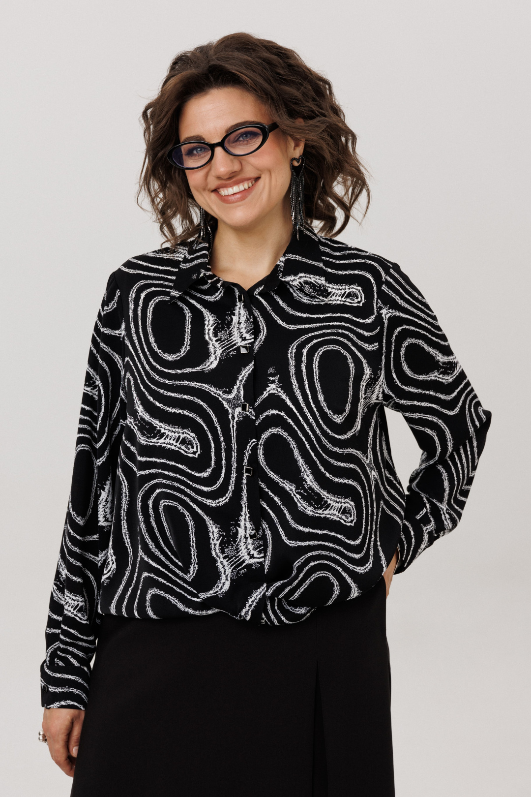 Рубашка ANELLI LAUREL 1663 мрамор неро - фото 1