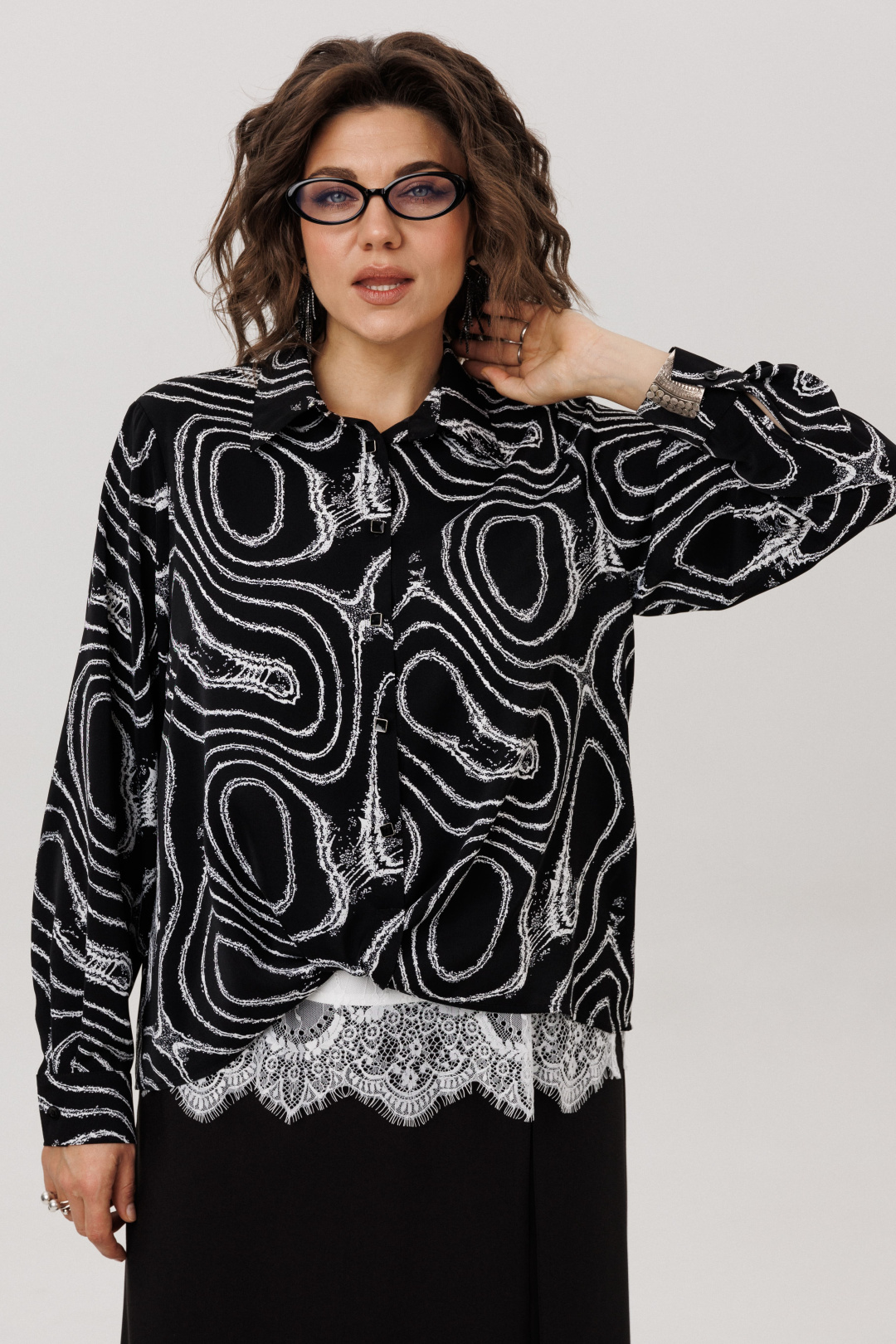 Рубашка ANELLI LAUREL 1663 мрамор неро - фото 3