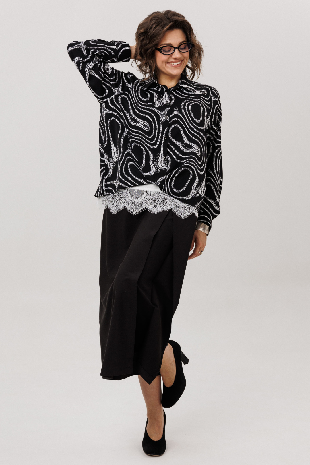 Рубашка ANELLI LAUREL 1663 мрамор неро