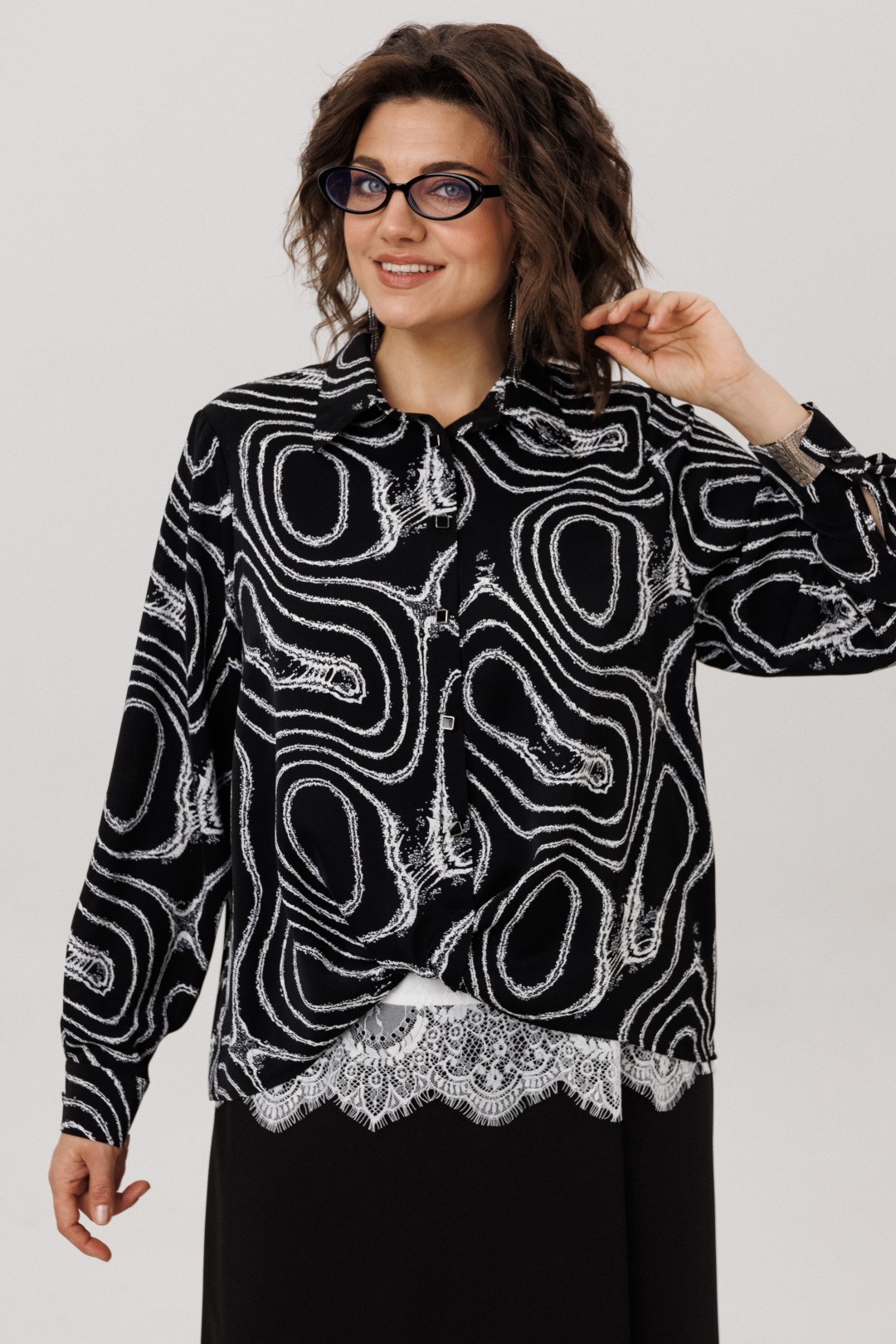 Рубашка ANELLI LAUREL 1663 мрамор неро