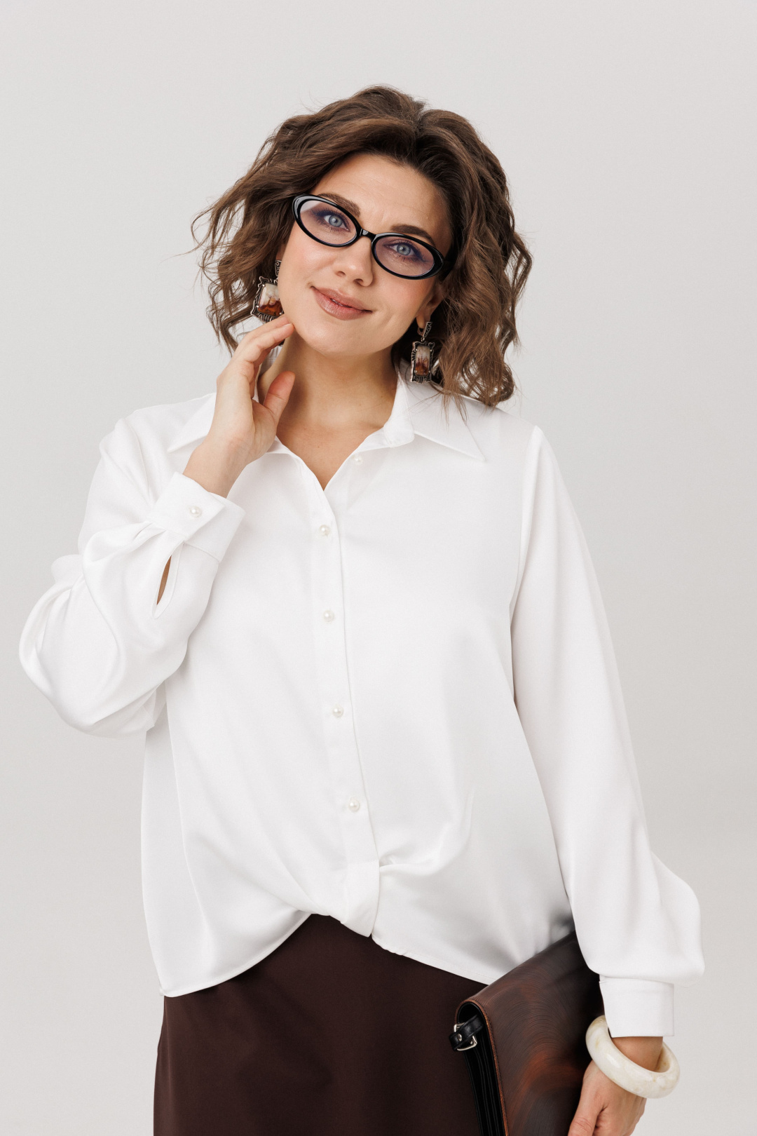 Рубашка ANELLI LAUREL 1663 перламутровая жемчужина - фото 1