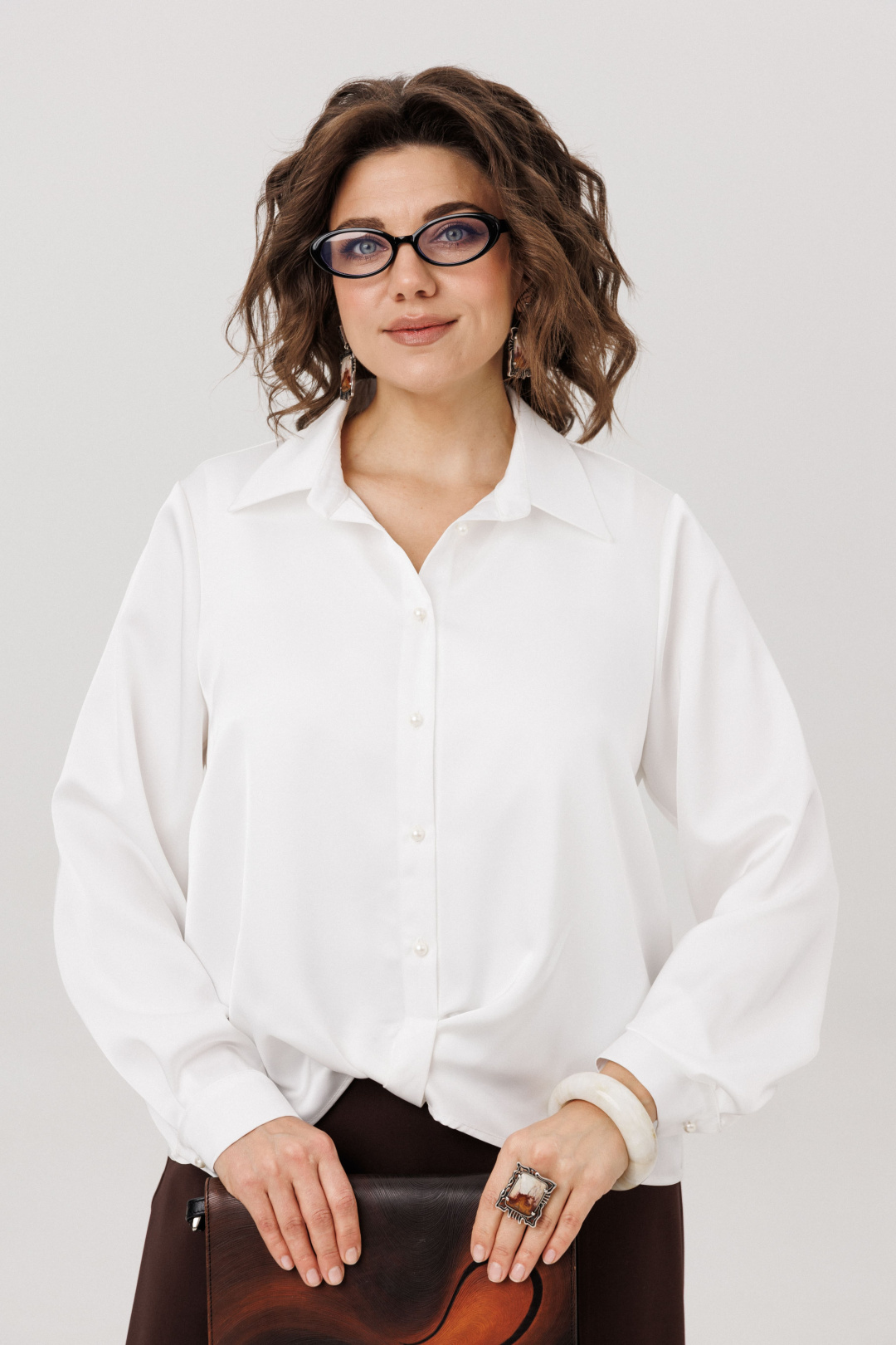 Рубашка ANELLI LAUREL 1663 перламутровая жемчужина - фото 2