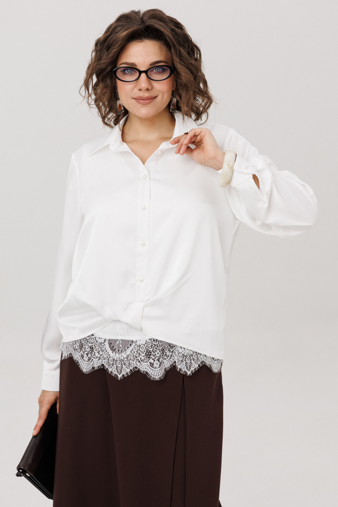 Рубашка ANELLI LAUREL 1663 перламутровая жемчужина - фото 5