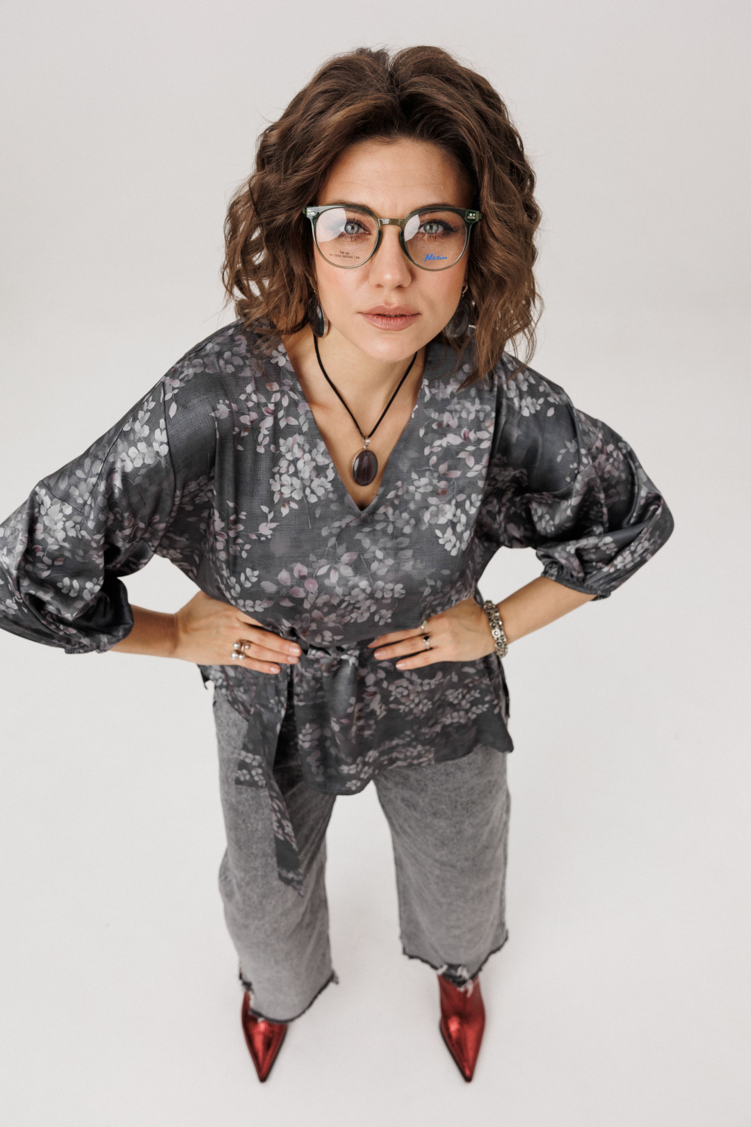 Блузка ANELLI LAUREL 1665-1 графитовый гербарий - фото 4