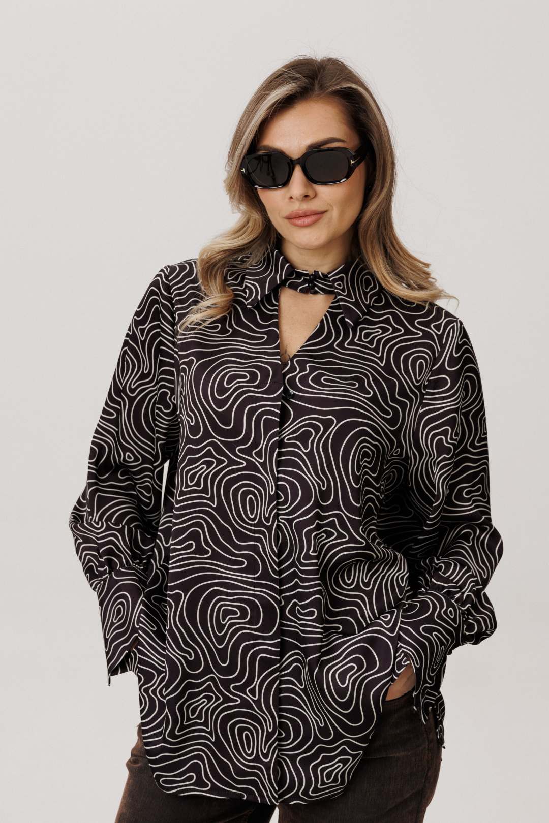 Блузка ANELLI LAUREL 1668 круги на воде - фото 1