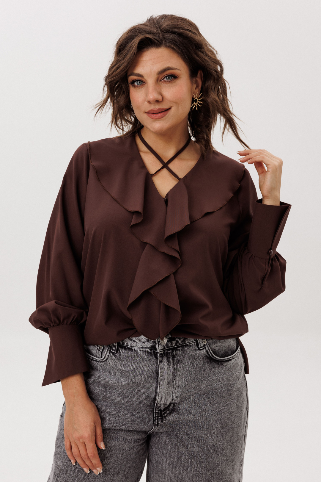 Блузка ANELLI LAUREL 1679 пряный какао - фото 1