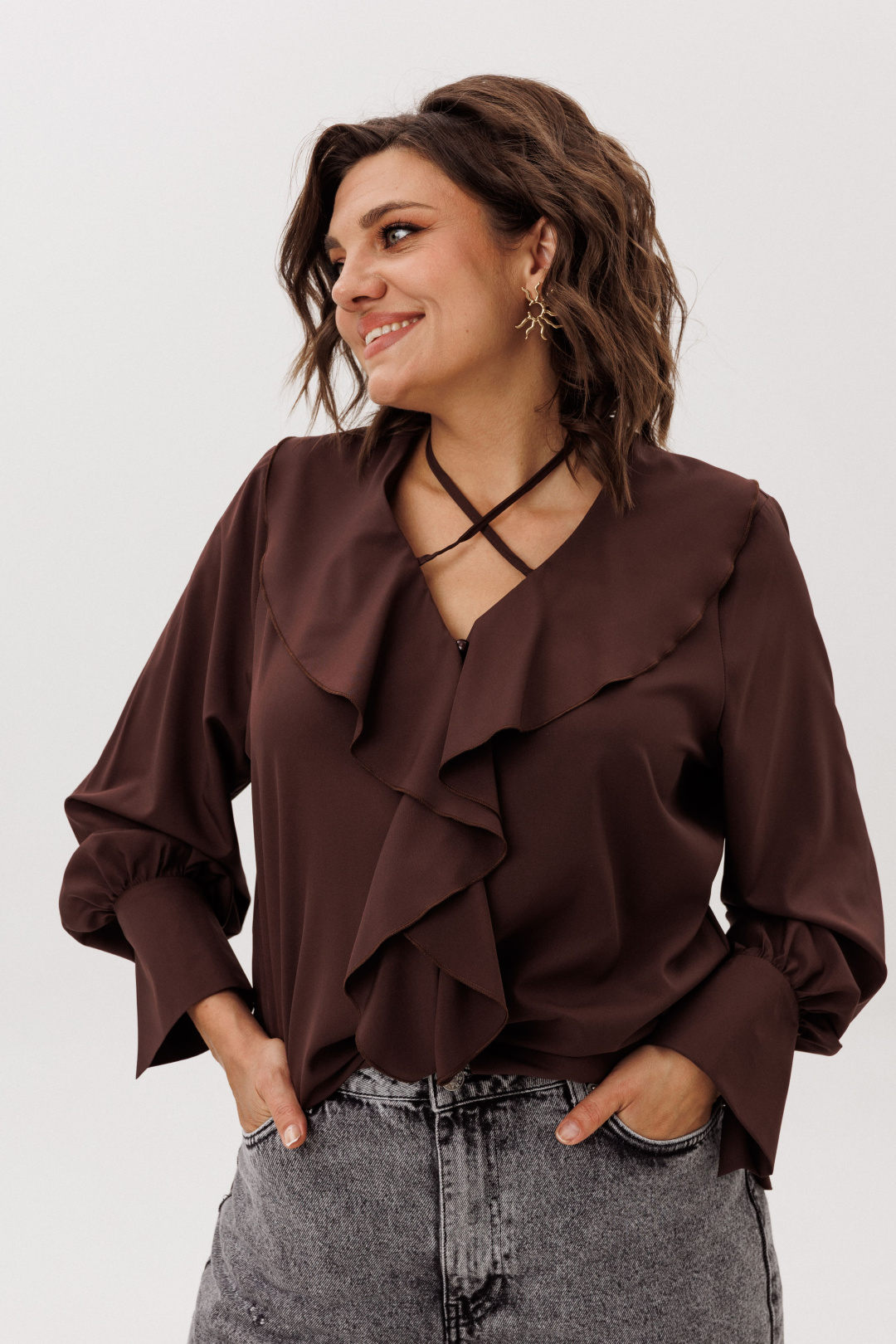 Блузка ANELLI LAUREL 1679 пряный какао - фото 3