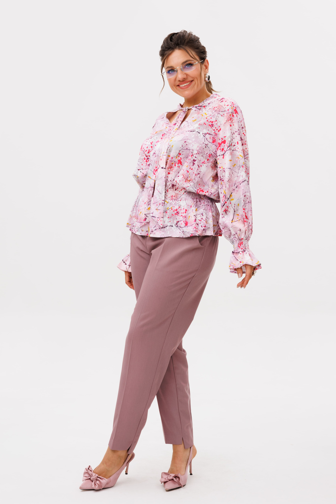 Блузка ANELLI LAUREL 1694 фьюжен фуксия - фото 2