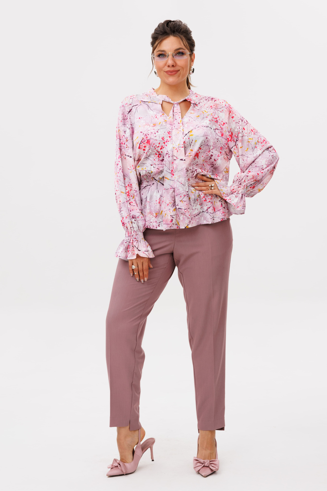 Блузка ANELLI LAUREL 1694 фьюжен фуксия - фото 6