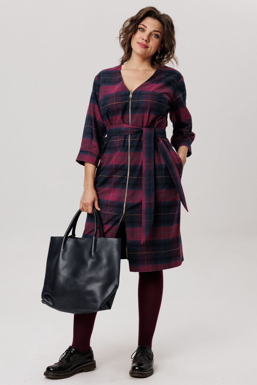 Платье ANELLI LAUREL 1728 винная геометрия - фото 1