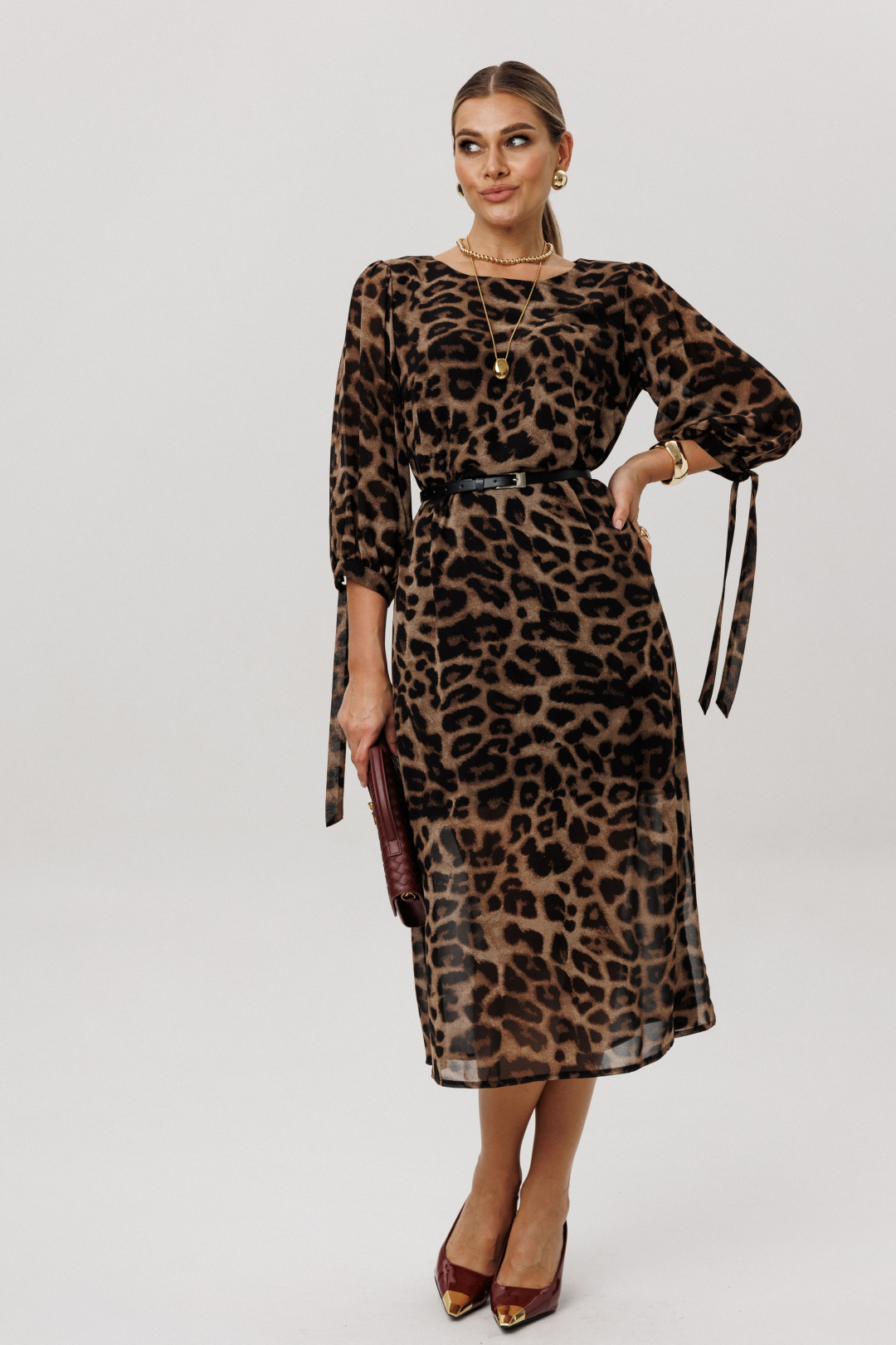 Платье ANELLI LAUREL 1733 коричневый леопард
