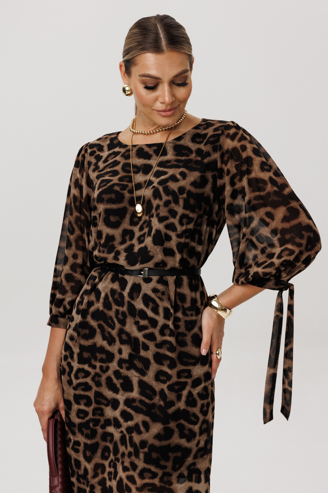 Платье ANELLI LAUREL 1733 коричневый леопард - фото 2