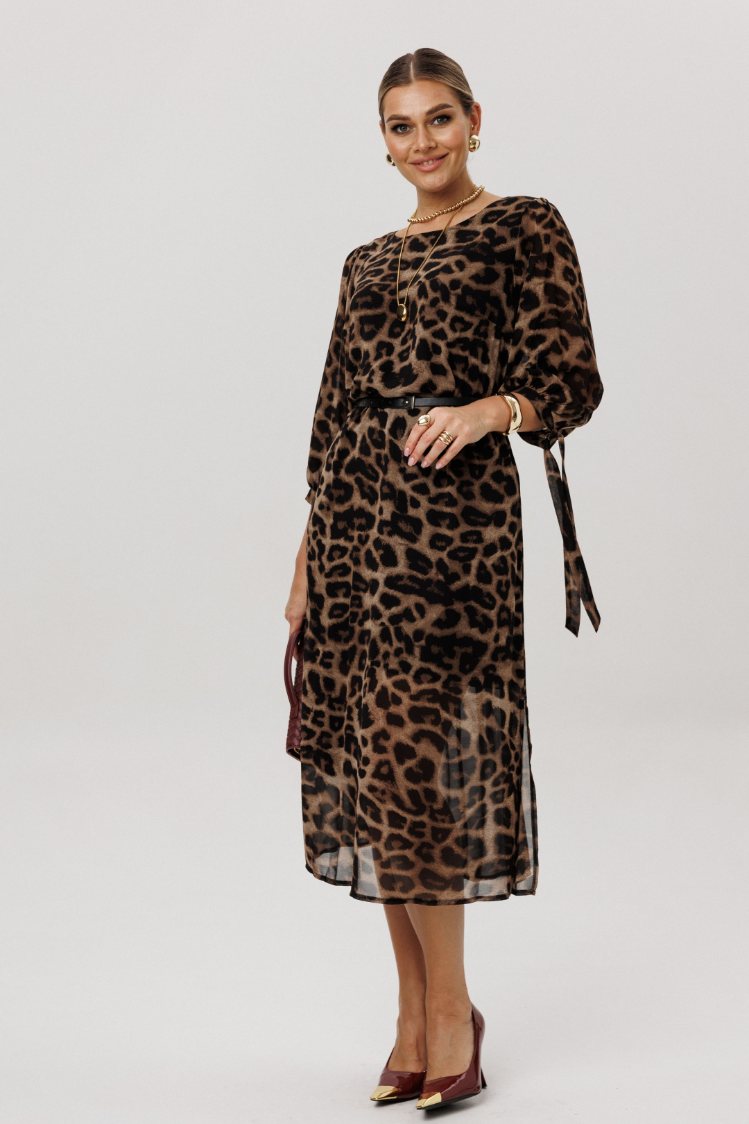 Платье ANELLI LAUREL 1733 коричневый леопард - фото 3