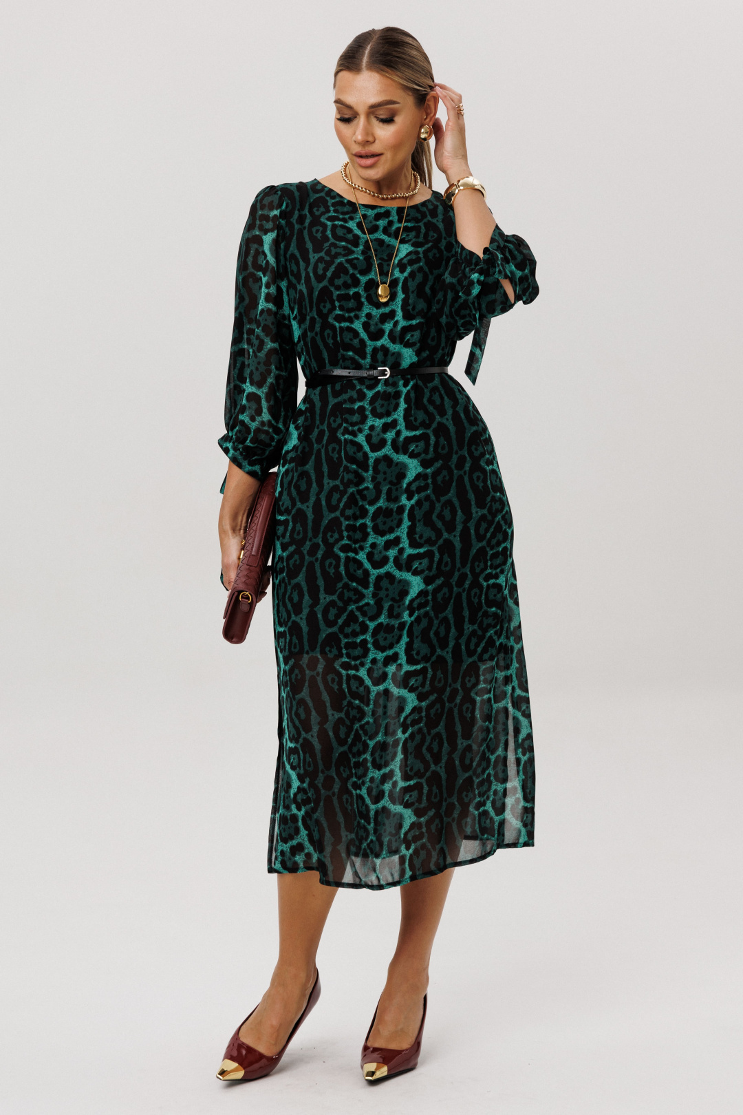 Платье ANELLI LAUREL 1733 леопардовый изумруд