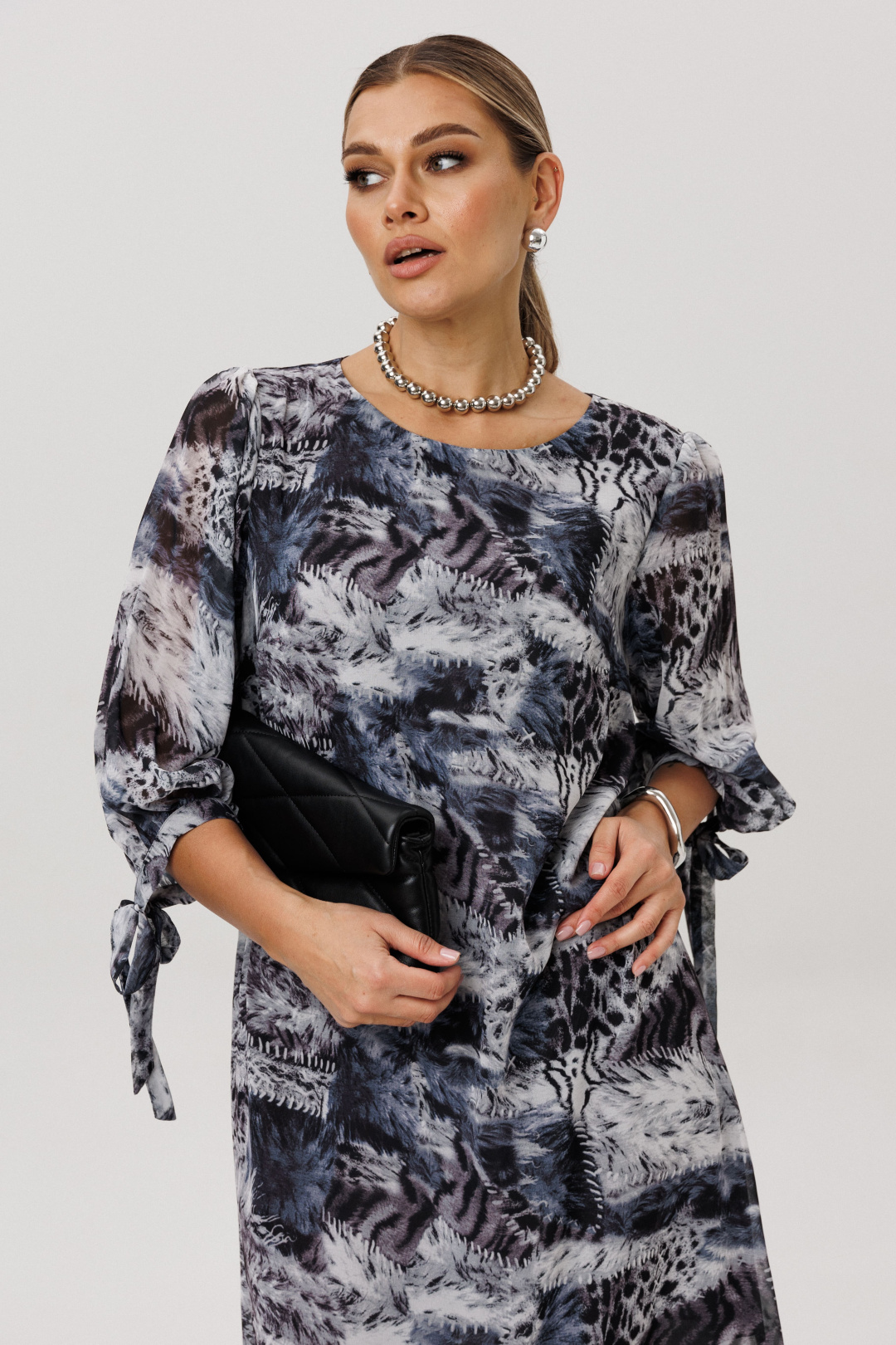 Платье ANELLI LAUREL 1733 леопардовый серый - фото 2