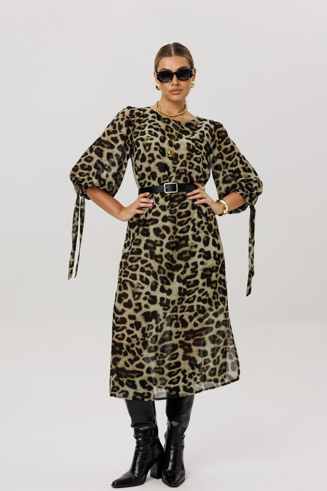 Платье ANELLI LAUREL 1733 зеленый леопард - фото 5