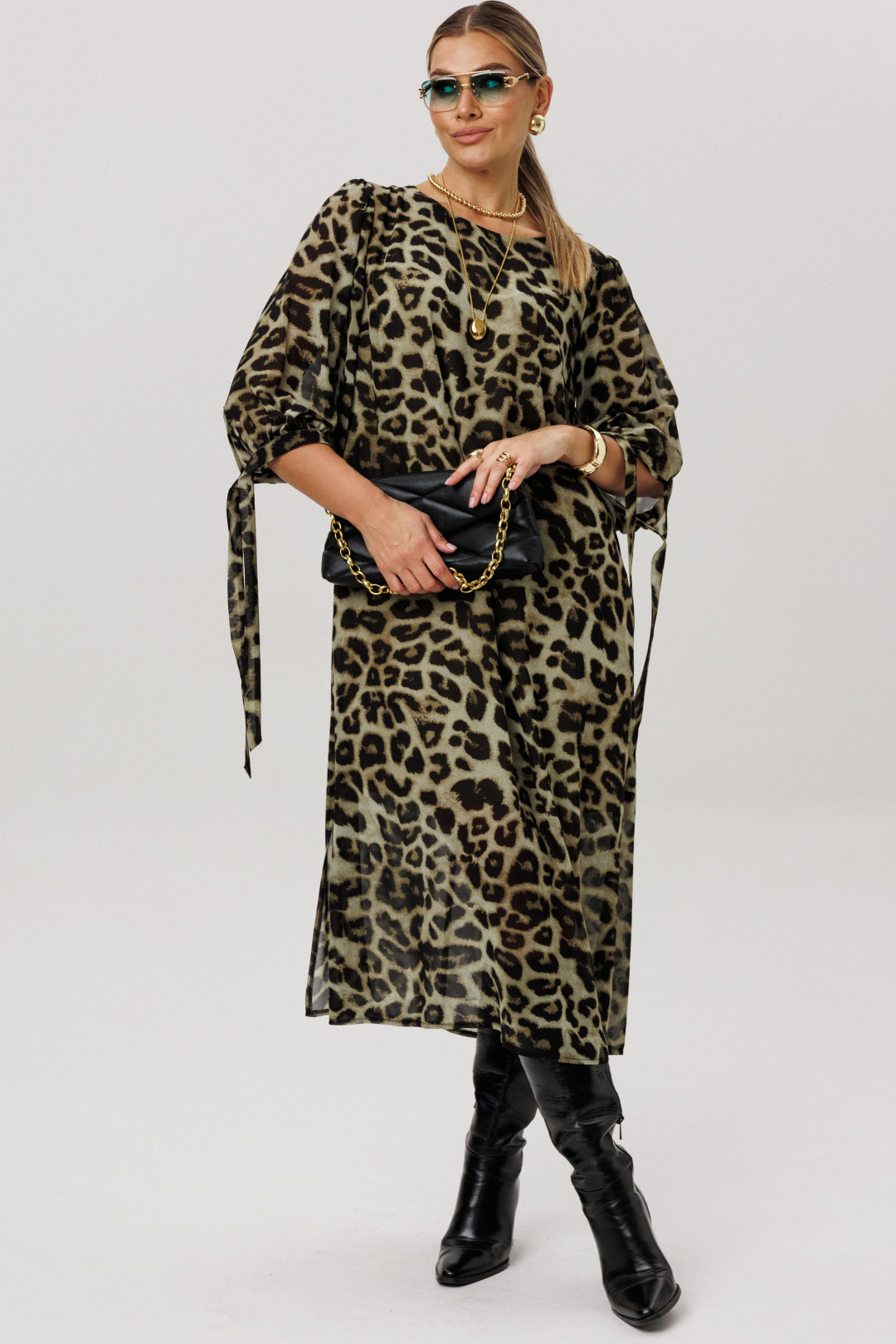 Платье ANELLI LAUREL 1733 зеленый леопард - фото 6