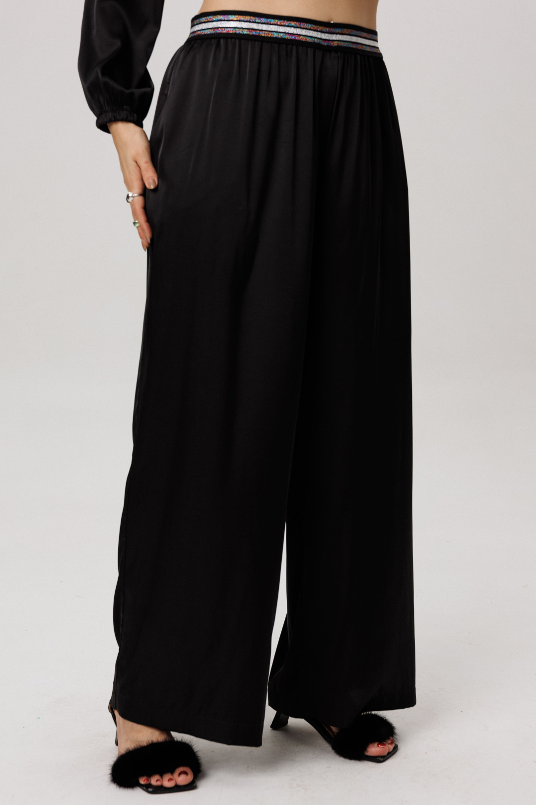 Брюки ANELLI LAUREL 1734 блестящий черный - фото 2