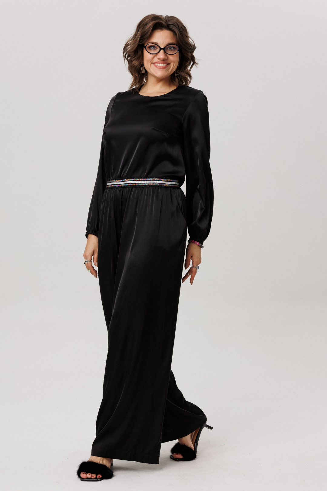 Брюки ANELLI LAUREL 1734 блестящий черный - фото 6