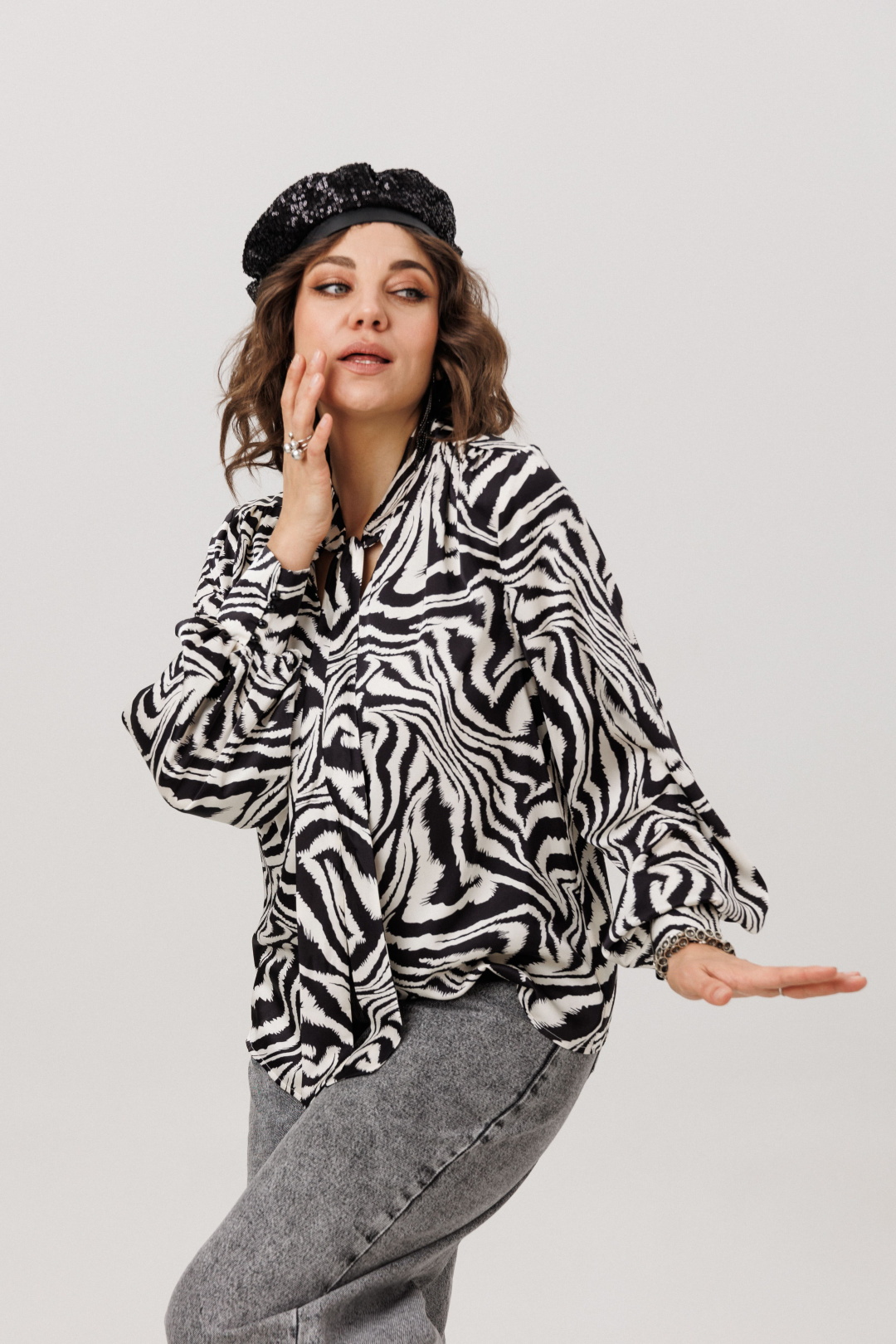 Блузка ANELLI LAUREL 1736 зебра нью - фото 3