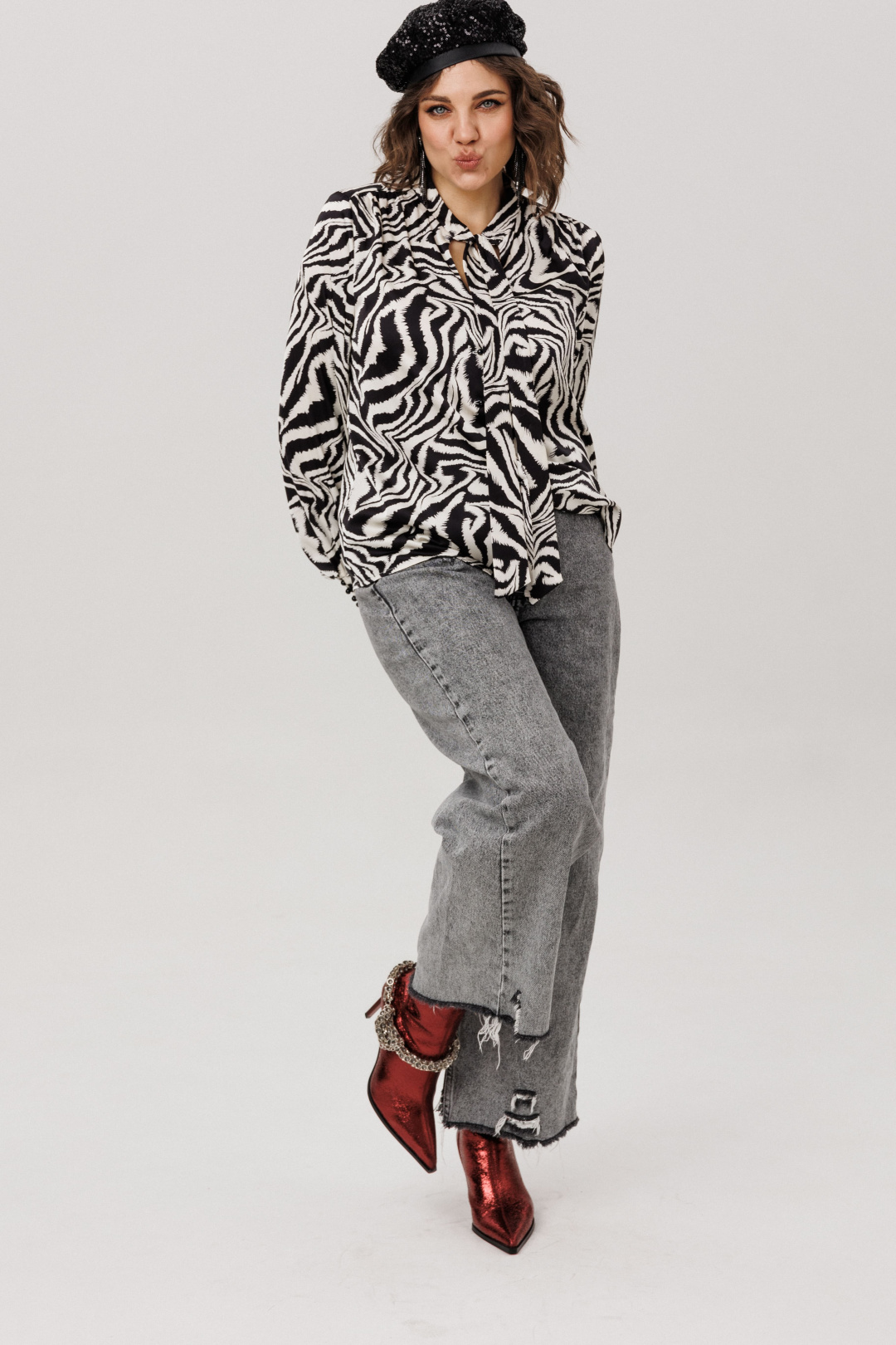 Блузка ANELLI LAUREL 1736 зебра нью - фото 6