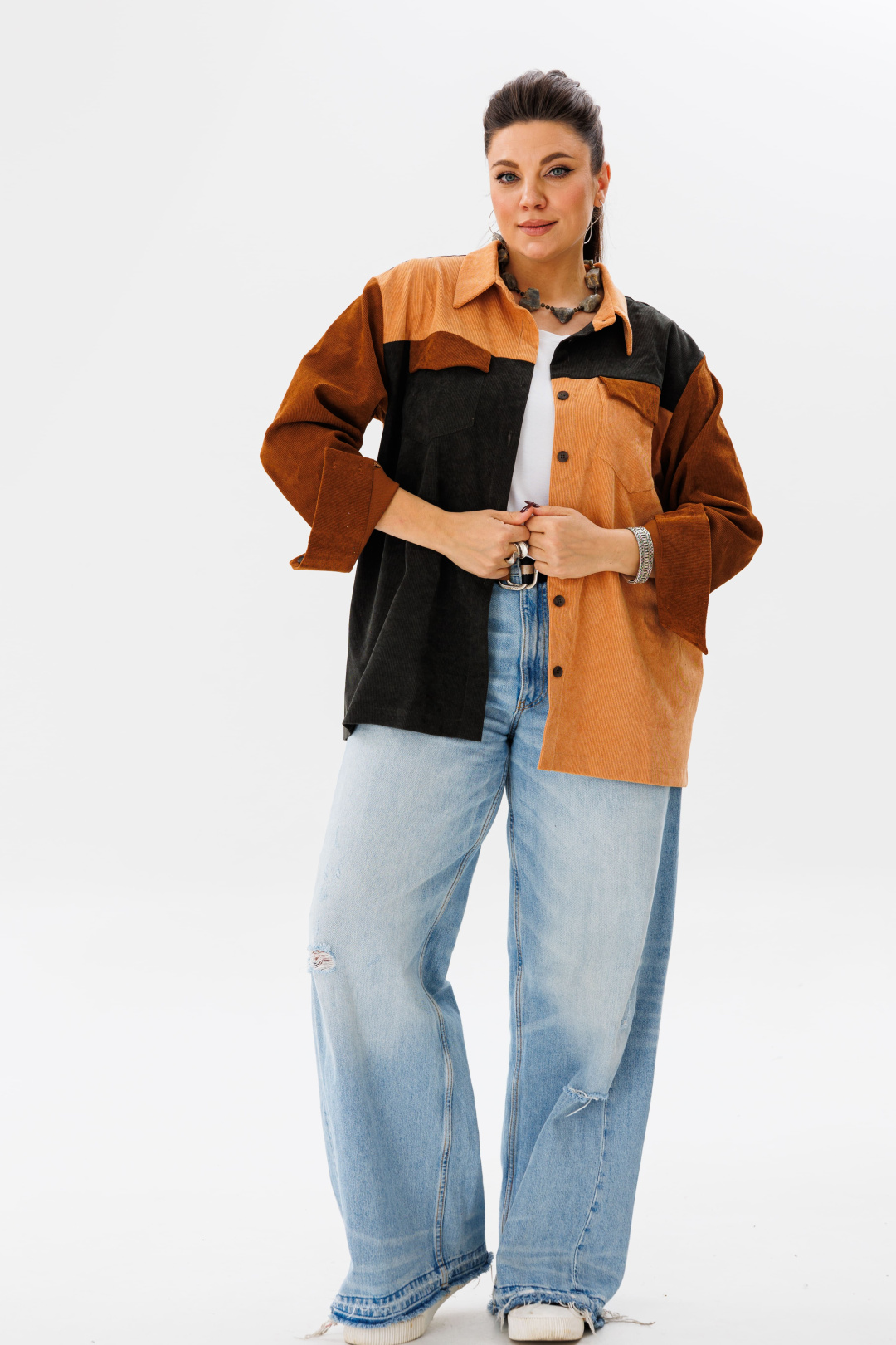 Рубашка ANELLI LAUREL 1748 оттенки карамели - фото 1