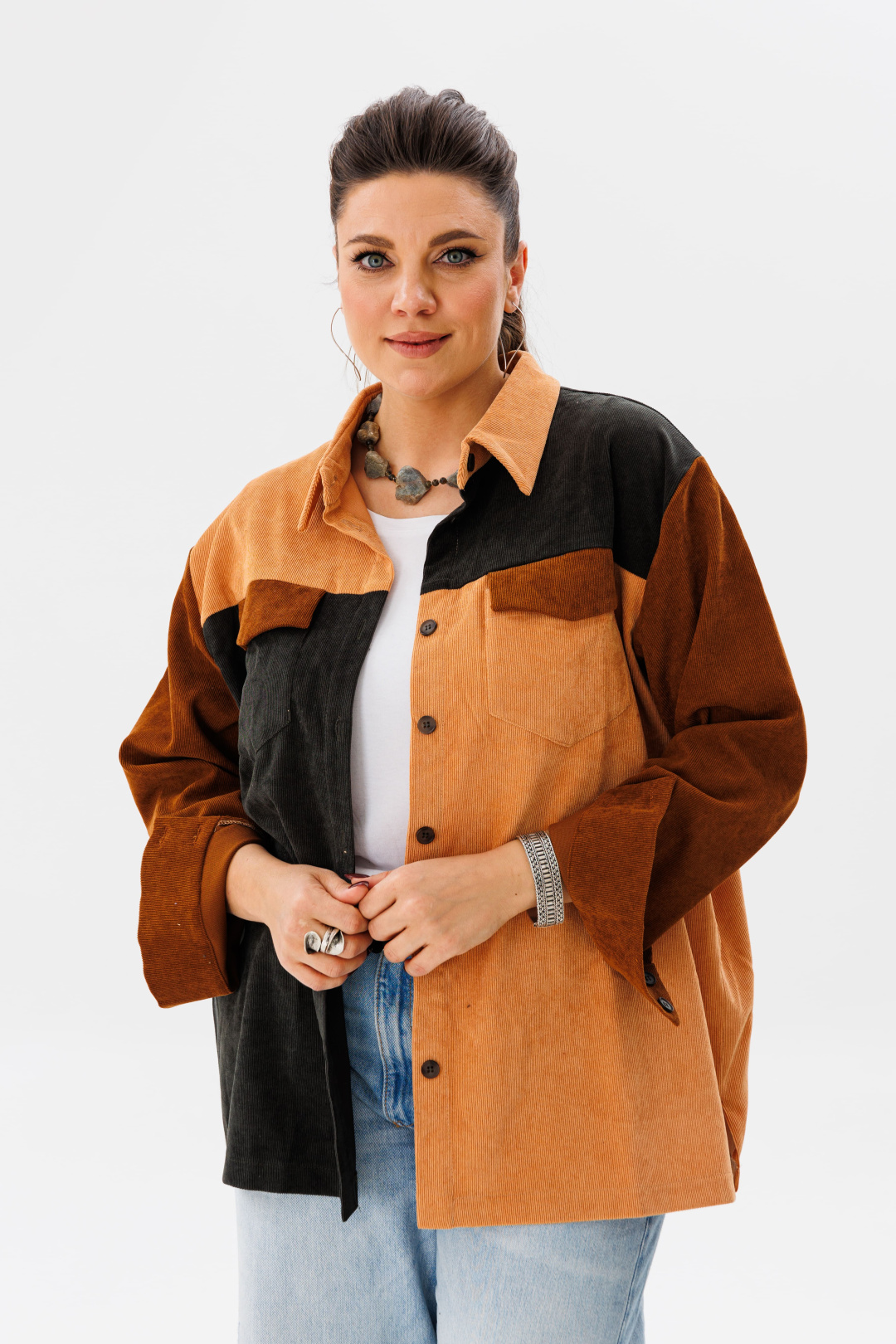 Рубашка ANELLI LAUREL 1748 оттенки карамели - фото 2