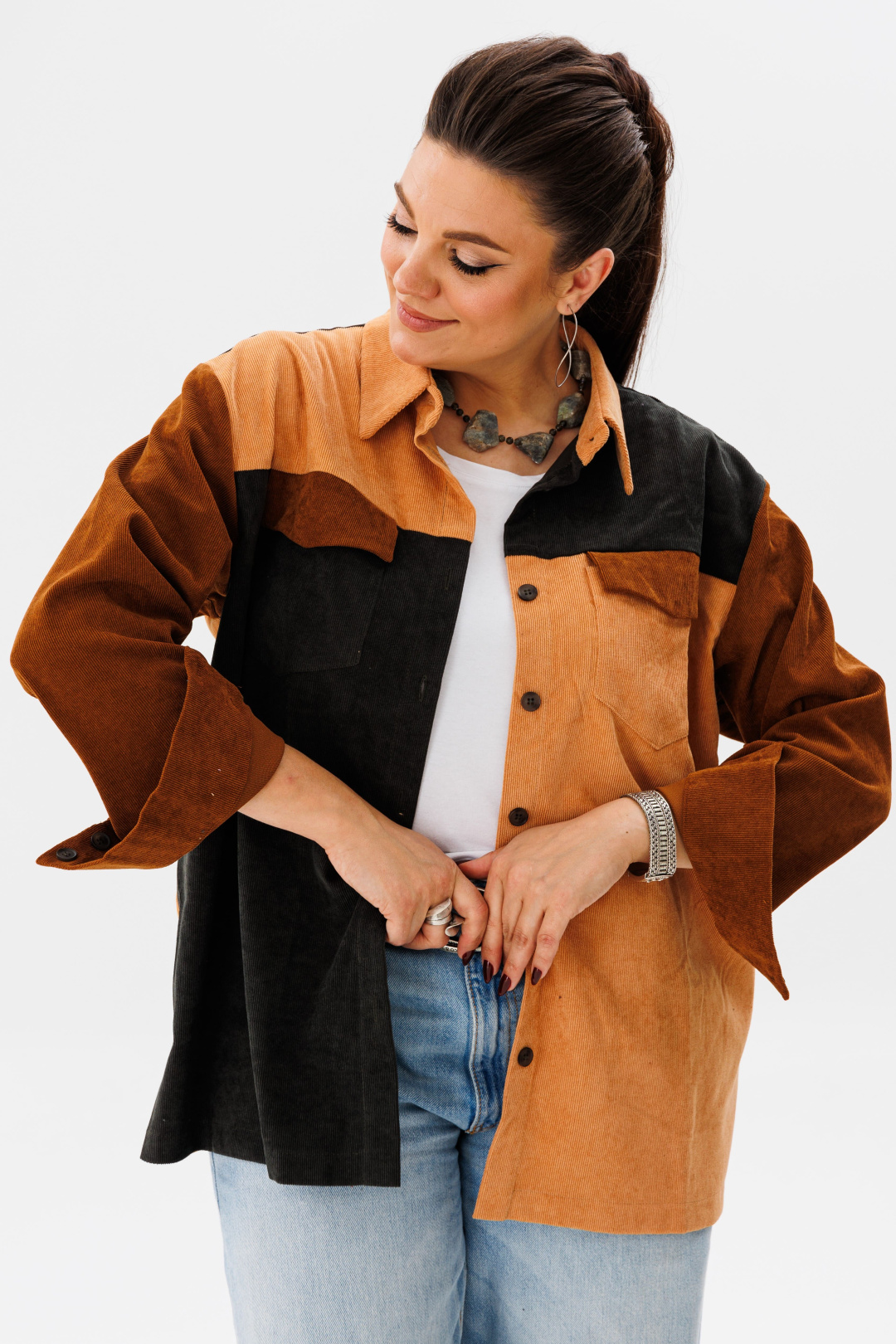 Рубашка ANELLI LAUREL 1748 оттенки карамели - фото 3