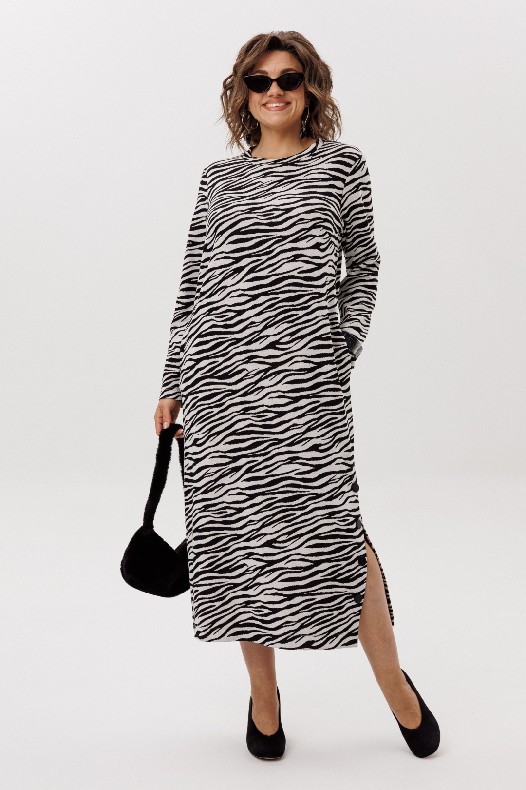 Платье ANELLI LAUREL 1755 черно-белое кино - фото 1