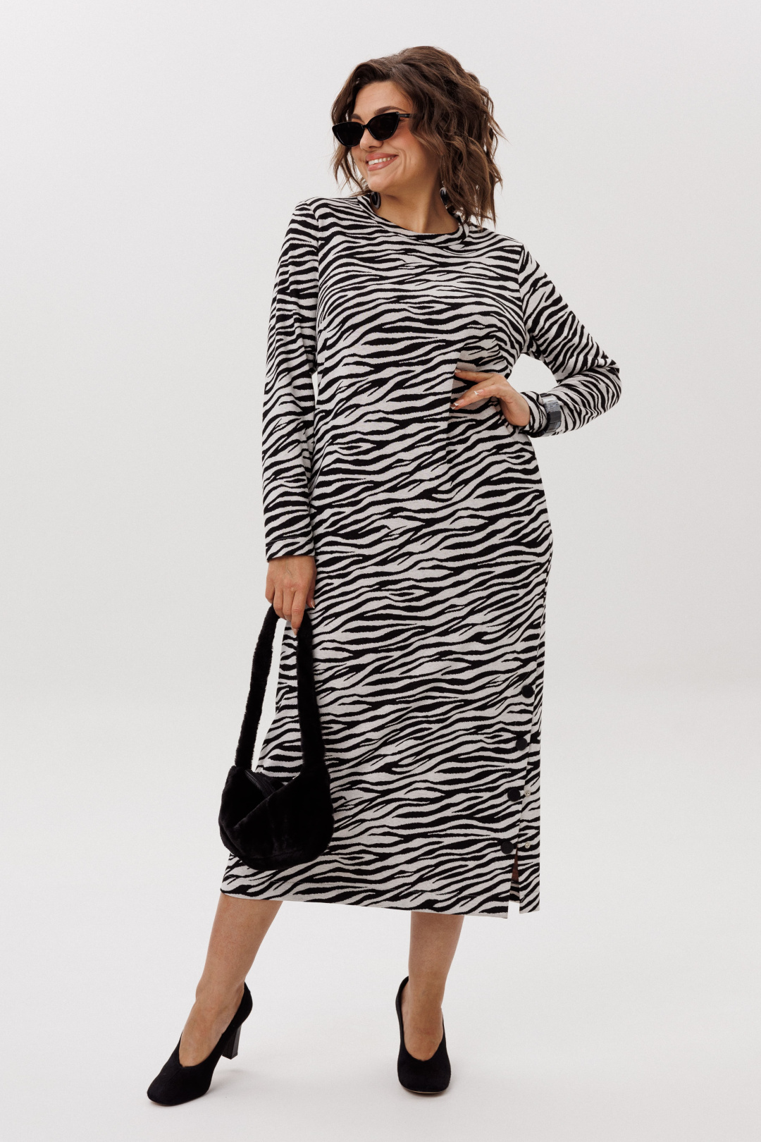 Платье ANELLI LAUREL 1755 черно-белое кино - фото 2