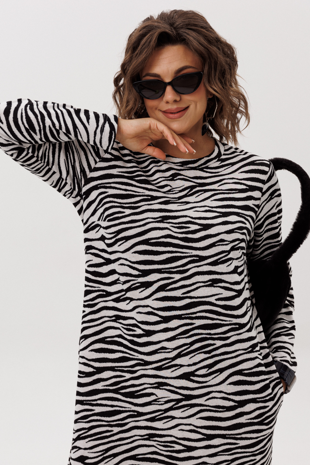 Платье ANELLI LAUREL 1755 черно-белое кино - фото 3