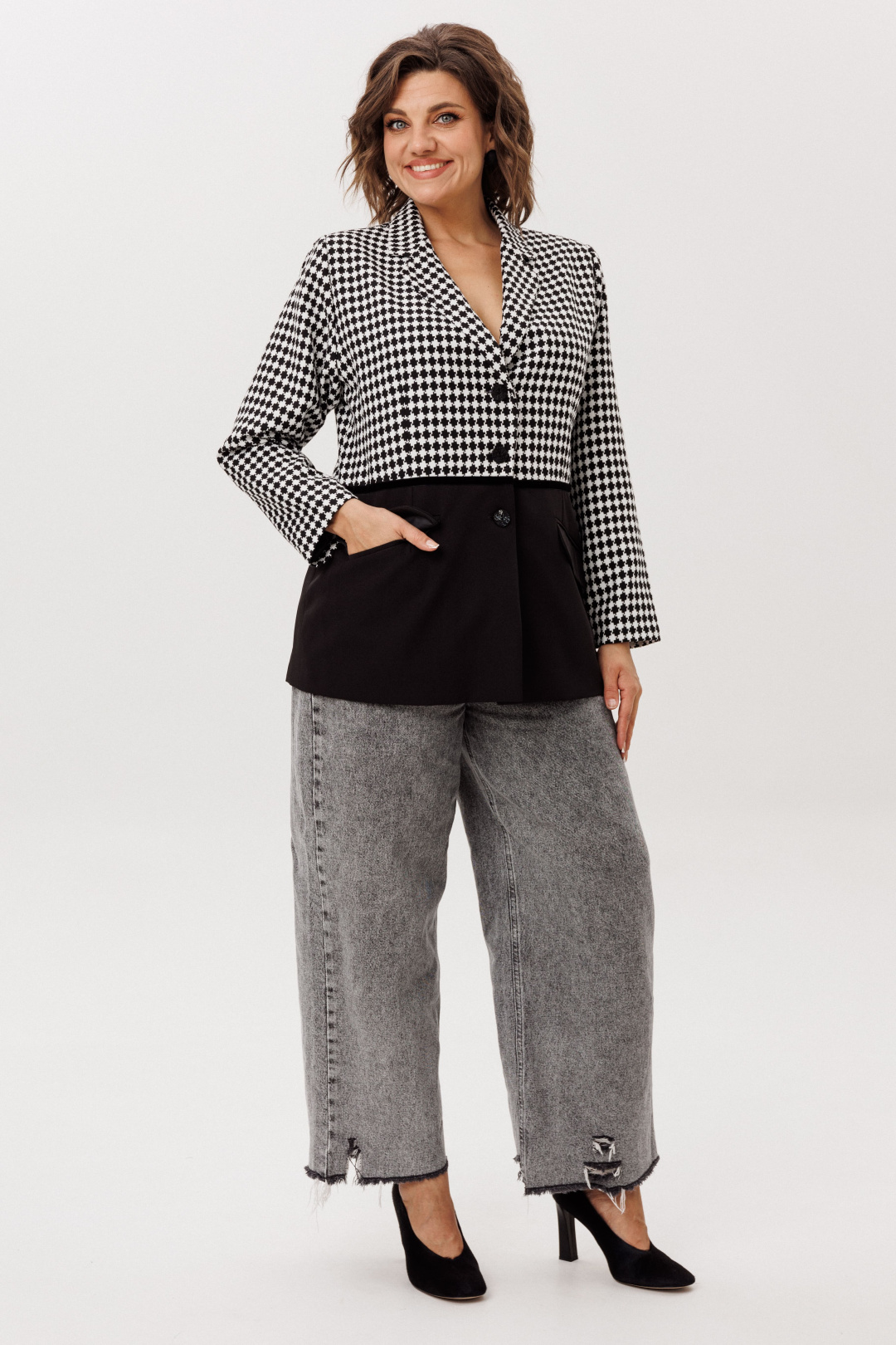 Платье ANELLI LAUREL 1756 ретро монохром - фото 1