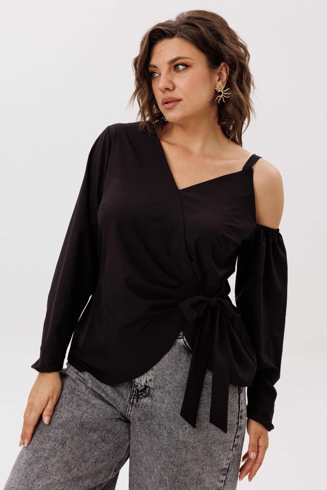 Блузка ANELLI LAUREL 1760 черная орхидея - фото 2