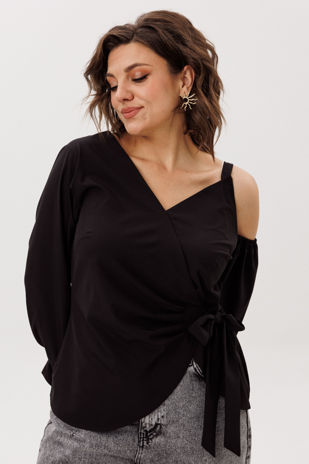 Блузка ANELLI LAUREL 1760 черная орхидея - фото 4