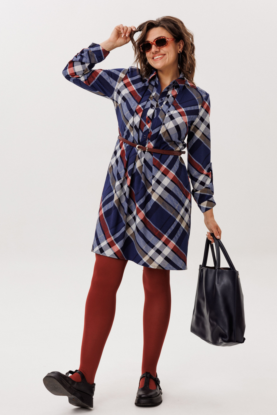 Платье ANELLI LAUREL 1769 кобальтовый тартан - фото 2