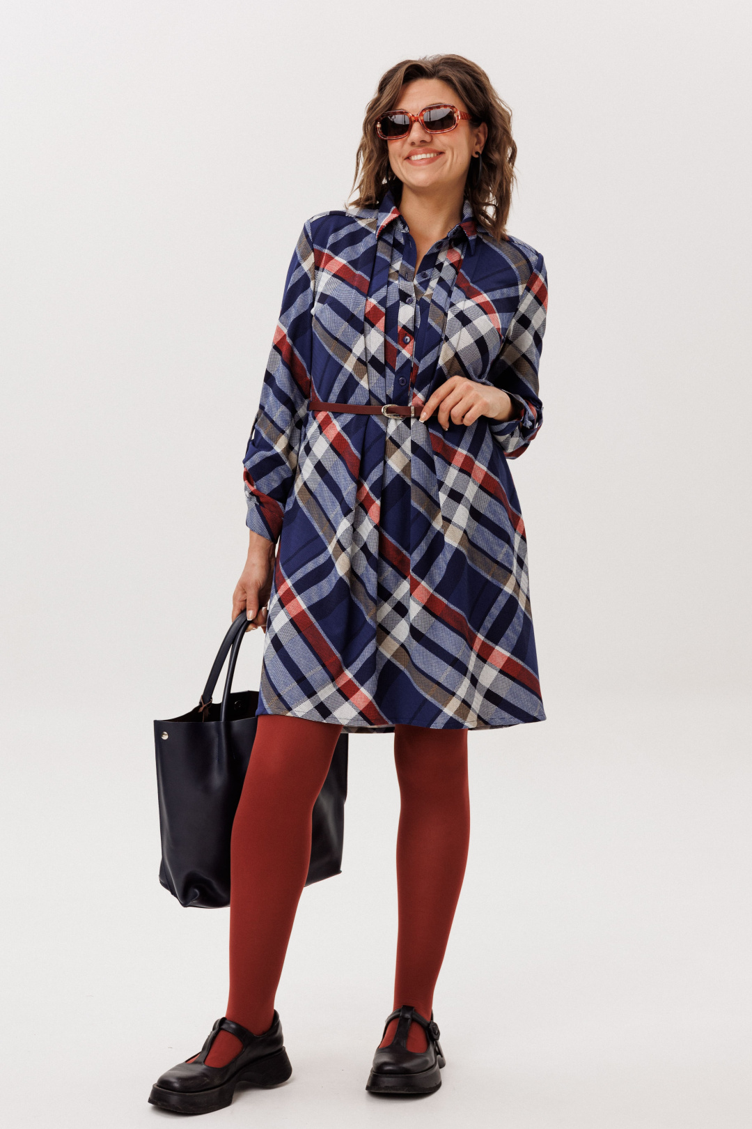 Платье ANELLI LAUREL 1769 кобальтовый тартан - фото 4