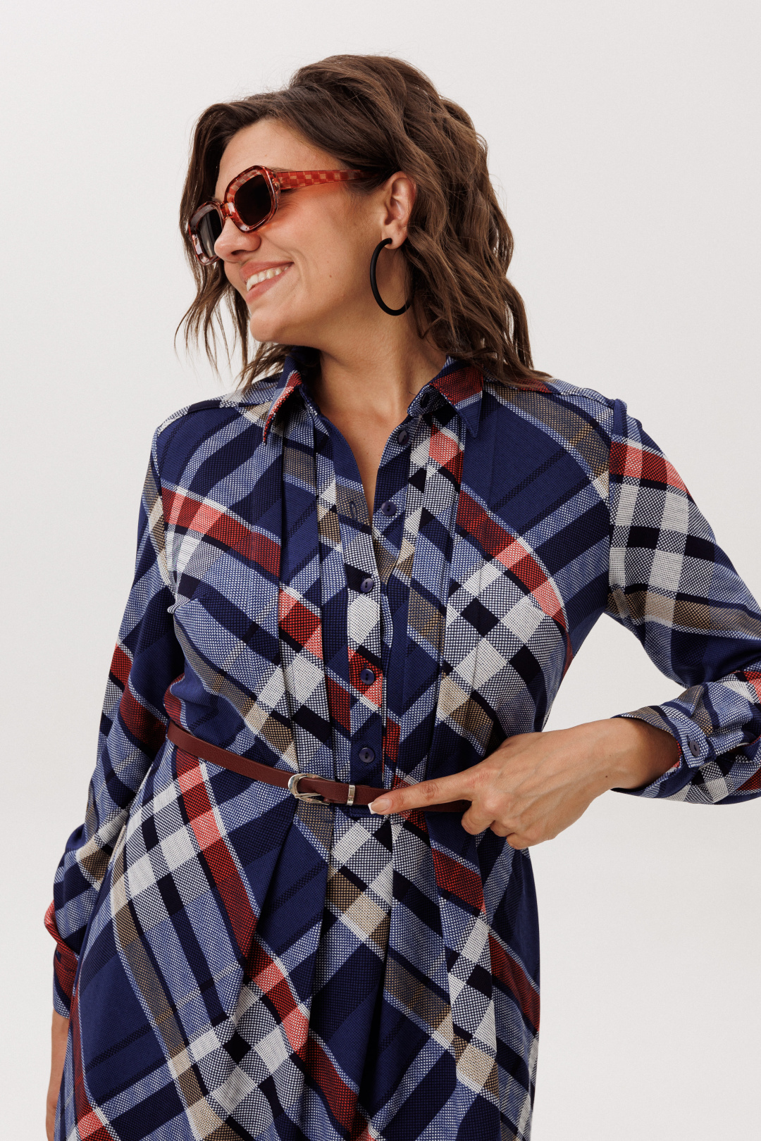 Платье ANELLI LAUREL 1769 кобальтовый тартан - фото 5