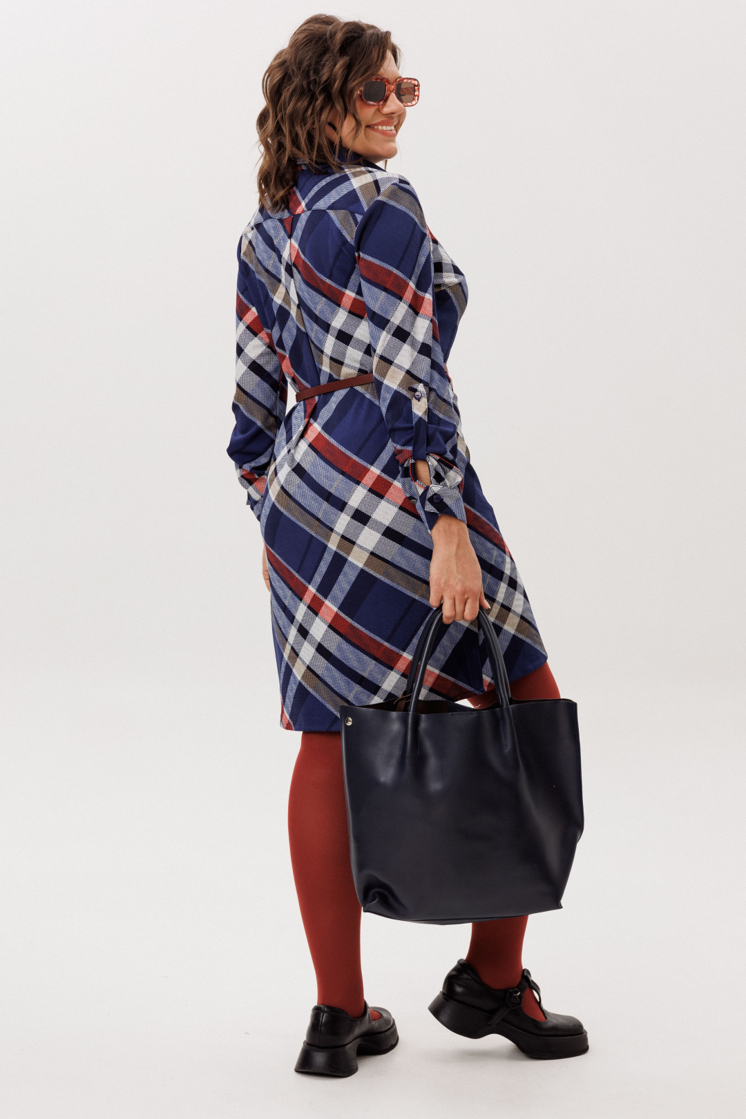 Платье ANELLI LAUREL 1769 кобальтовый тартан - фото 6