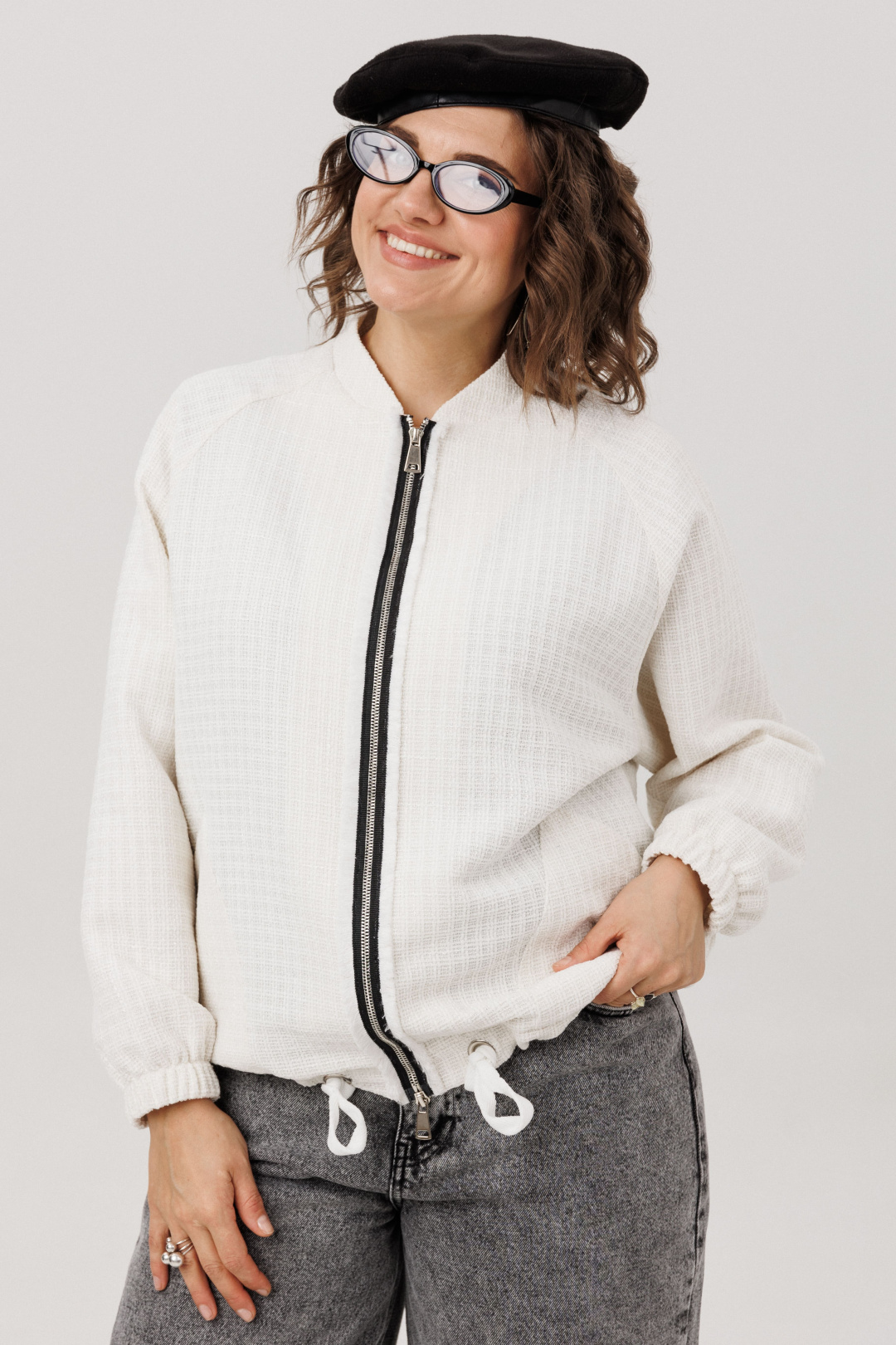 Бомбер ANELLI LAUREL 1778-1 молочный