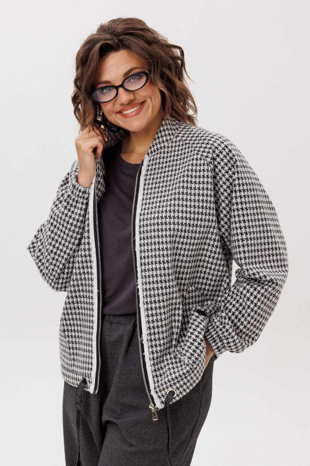 Бомбер ANELLI LAUREL 1778 графический контраст - фото 1