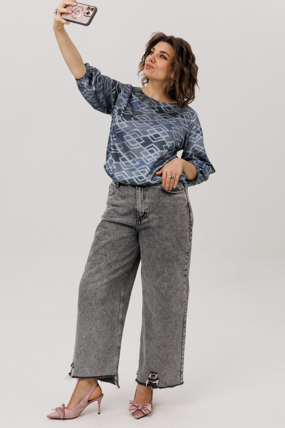 Блузка ANELLI LAUREL 1779-1 аронианский синий - фото 2