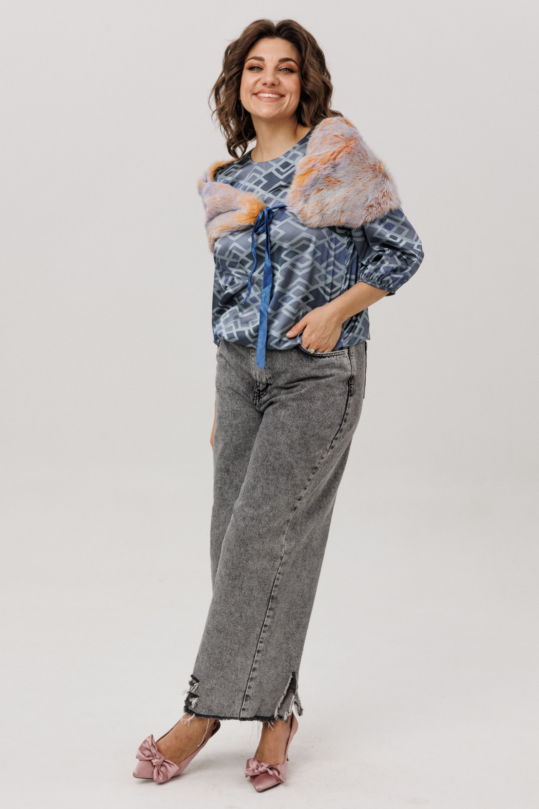 Блузка ANELLI LAUREL 1779-1 аронианский синий - фото 6