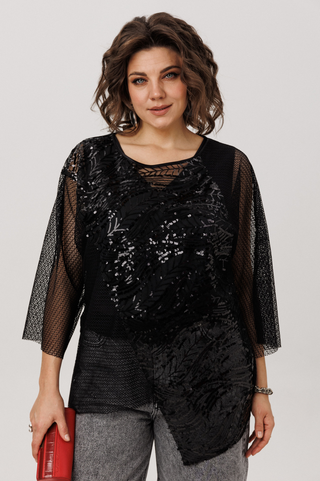 Блузка ANELLI LAUREL 1781 черный авантюрин - фото 1