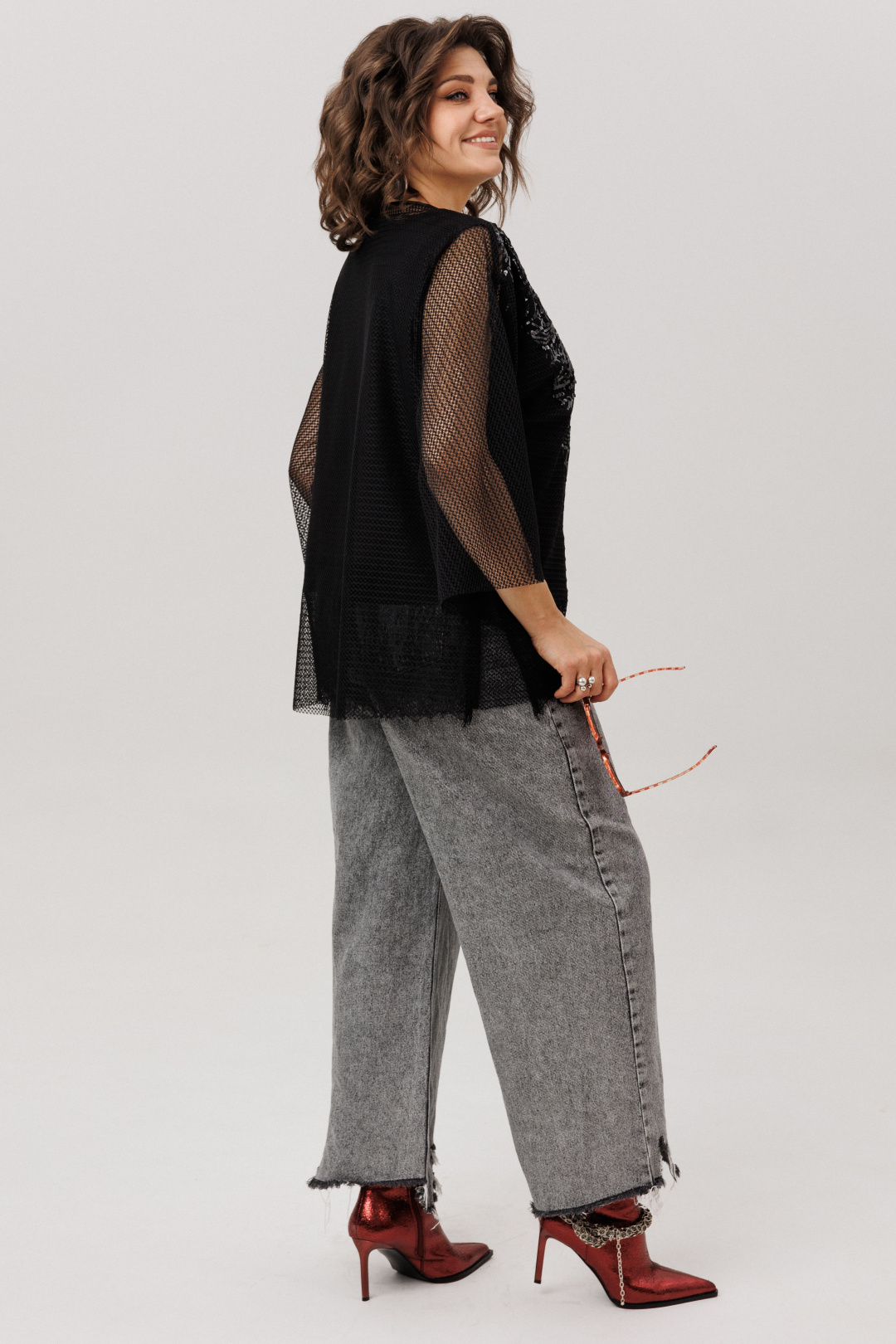 Блузка ANELLI LAUREL 1781 черный авантюрин - фото 4