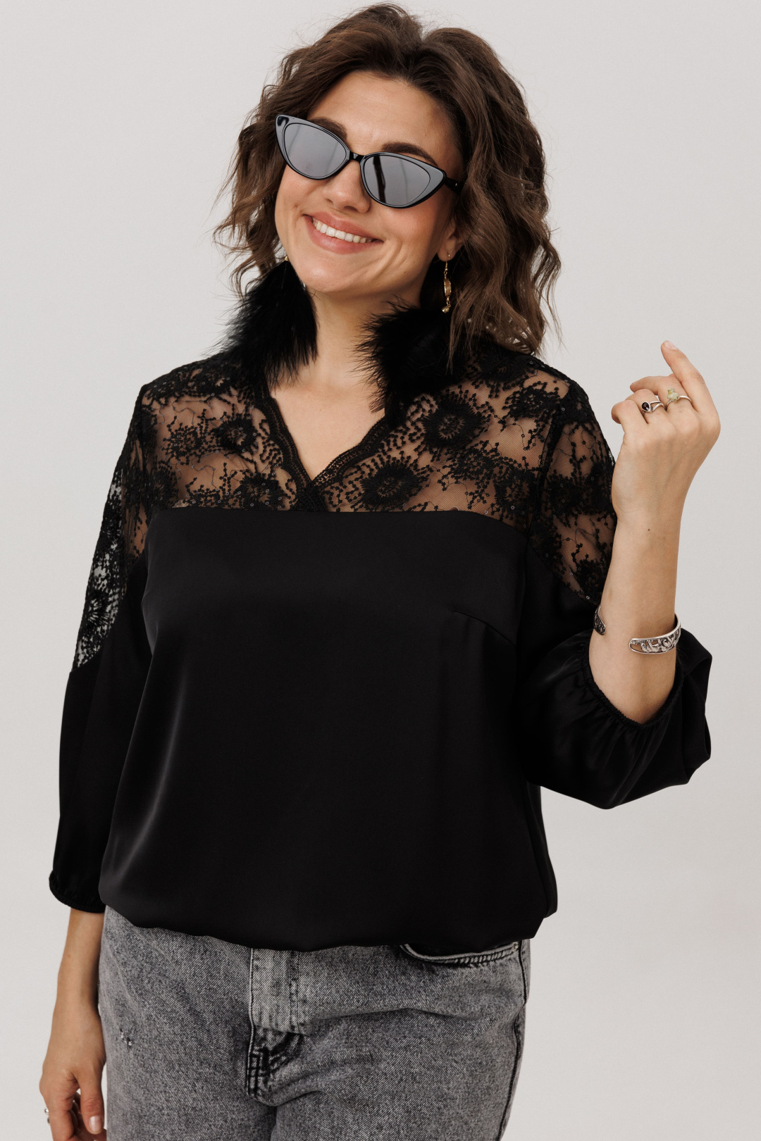 Блузка ANELLI LAUREL 1790 черный бриллиант - фото 1