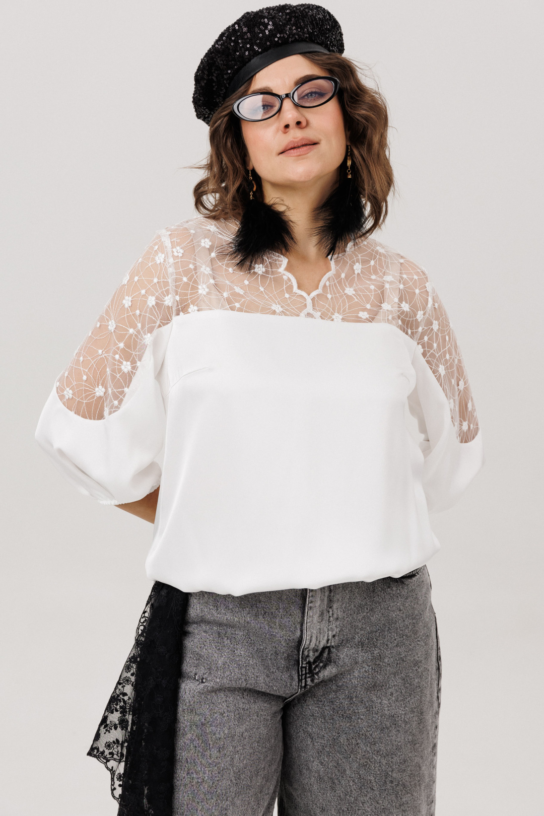 Блузка ANELLI LAUREL 1790 фарфоровое кружево - фото 3