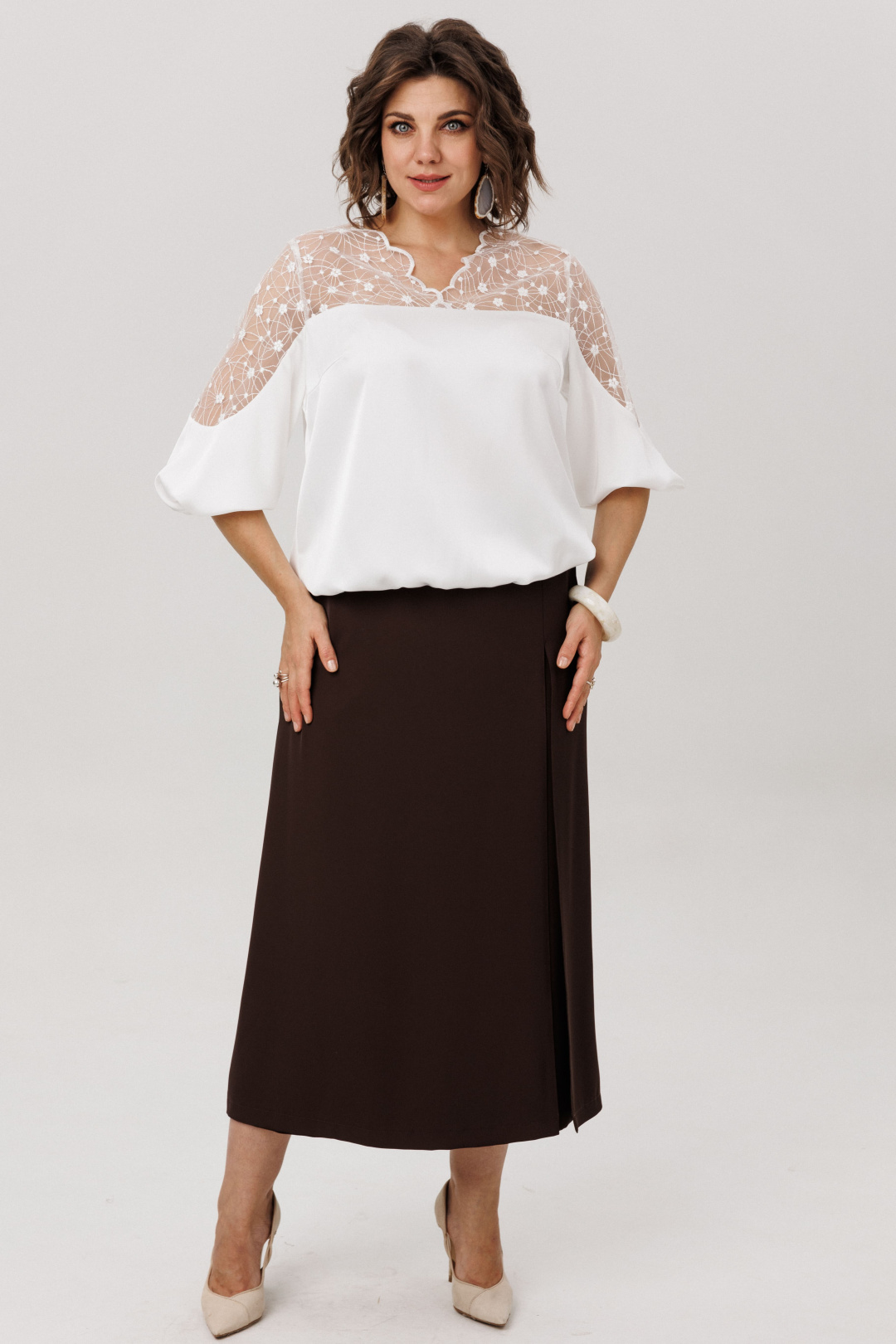 Блузка ANELLI LAUREL 1790 фарфоровое кружево - фото 4